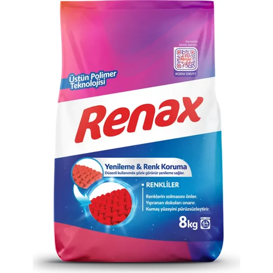 Renax Matik Renkliler Toz Çamaşır Deterjanı 8 Kg