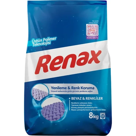 Renax Matik Beyaz & Renkliler Toz Çamaşır Deterjanı 8 Kg