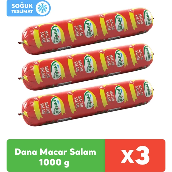 Pınar Dana Macar Salam 1000 gr x 3 Adet