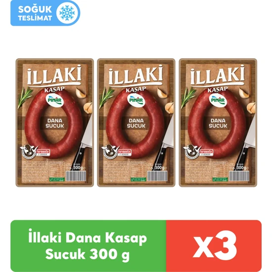 Pınar Illaki Dana Kasap Sucuk 300 gr x 3 Adet