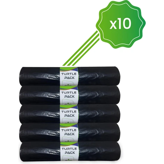 Safflex Ambalaj Çöp Poşeti 80*110 400 gr Jumbo Boy Siyah 10 Rulo Turtle Pack