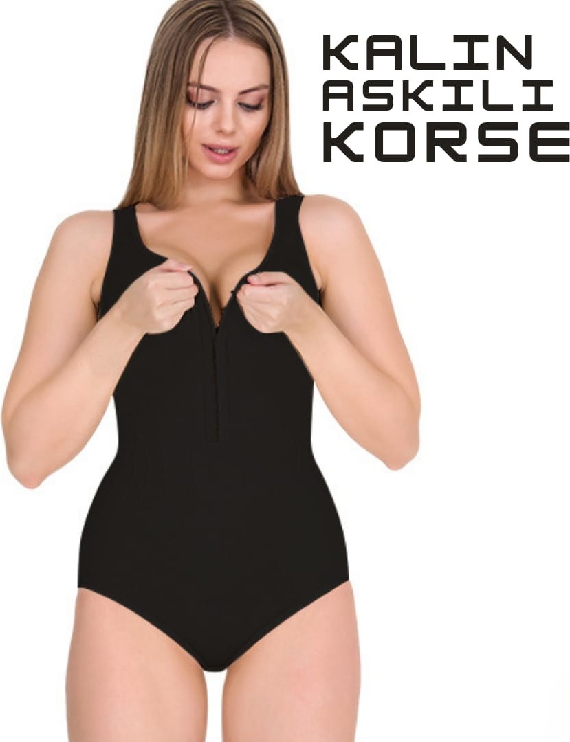 KORSEFABRİKA Trend Mood STORE Toparlayıcı Zayıflatan Kalın Askılı Badi Korse