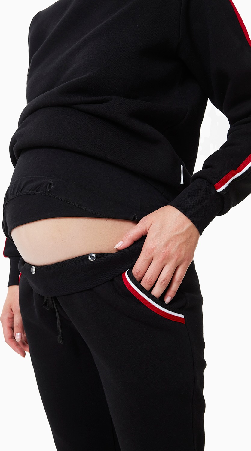 Style The Bump Sılvıa Siyah V2 Rahat Tasarım Nefes Alabilir Kumaş Belden Bağlama Detaylı görsel 5