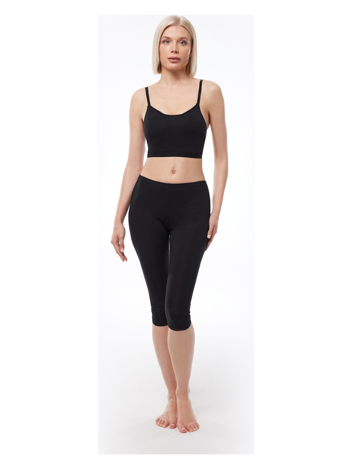 Malabadi Kadın Beyaz Modal Kapri Tayt 184 - Görsel 4