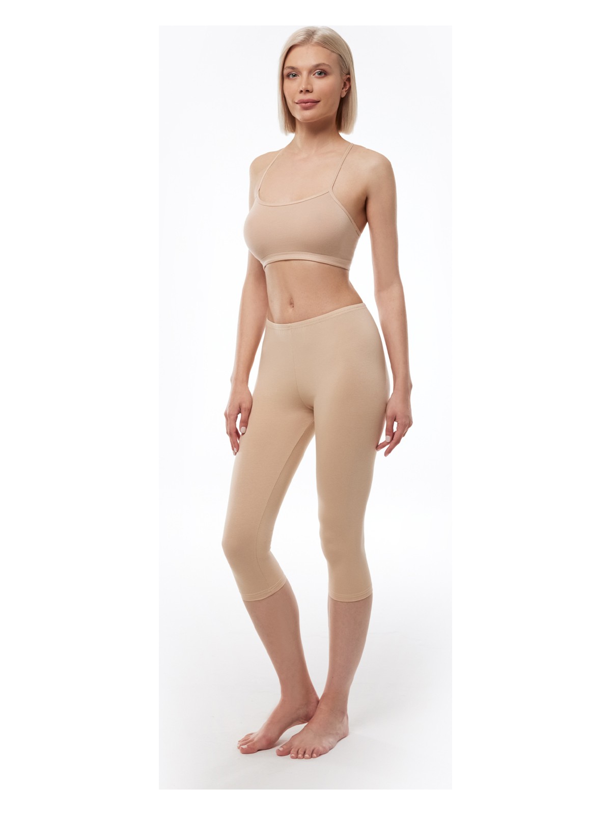 Malabadi Kadın Beyaz Modal Kapri Tayt 184 - Görsel 6