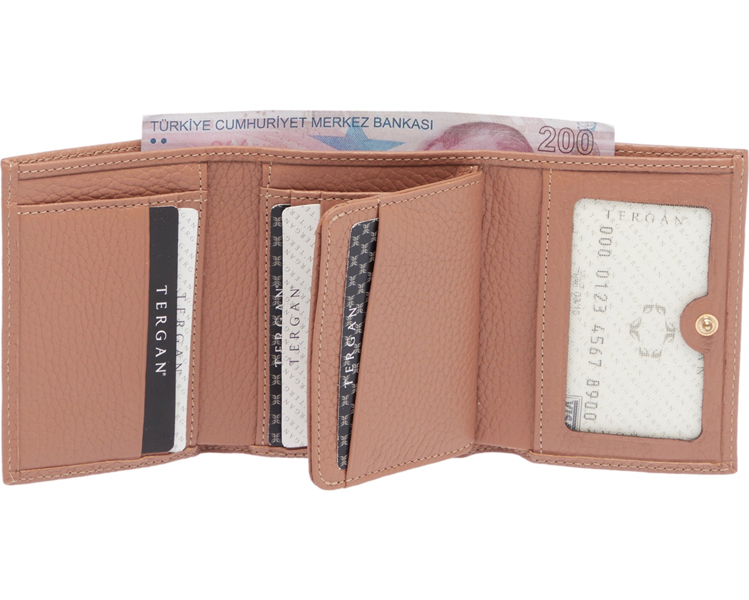 Tergan Kırmızı Hakiki Deri Kadın Cüzdan - S1CB00005633-B68 görsel 6