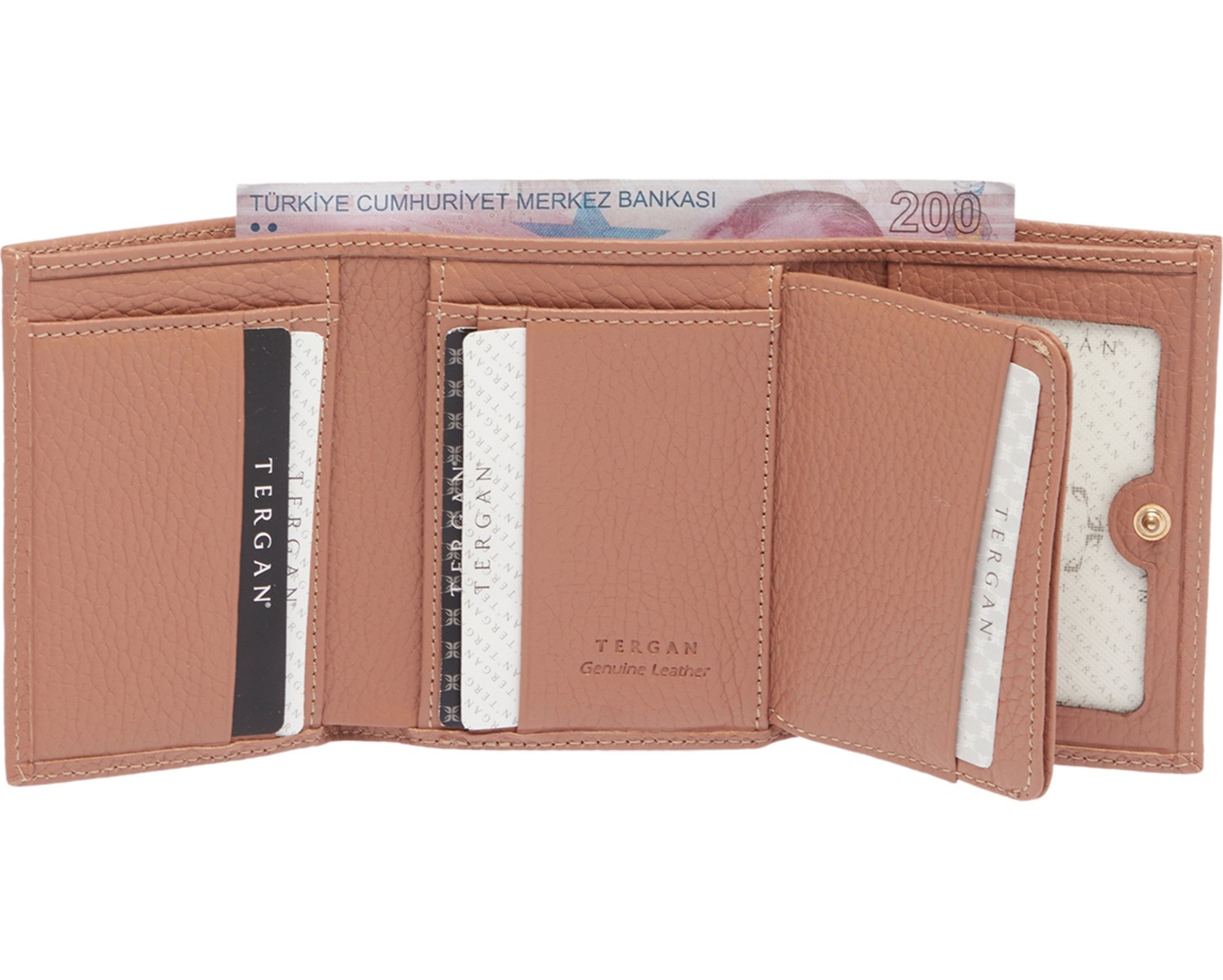 Tergan Kırmızı Hakiki Deri Kadın Cüzdan - S1CB00005633-B68 görsel 7