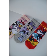 Asela Lisanslı Minnie Mouse ve Daisy Simli Soket 3lü Kız Çocuk Çorap
