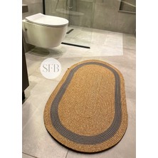 Home Turko Moderin, Hasır, Jüt, Naturel, Jüt Dekoratif, Kilim, Banyo, Salon, Mutfak Halısı Hediyelik, Ev Eşyası