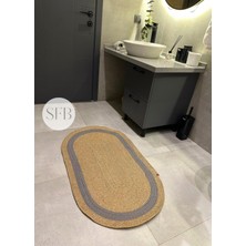 Home Turko Moderin, Hasır, Jüt, Naturel, Jüt Dekoratif, Kilim, Banyo, Salon, Mutfak Halısı Hediyelik, Ev Eşyası