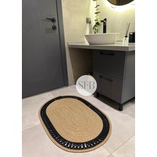 Home Turko Moderin, Hasır, Jüt, Naturel, Jüt Dekoratif, Kilim, Banyo, Salon, Mutfak Halısı Hediyelik, Ev Eşyası