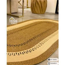 Home Turko Hasır, Kilim, Paspas, Jüt Yolluk, Siyah Desenli, Kolidor,balkon,mutfak, Halısı, Dekoratif Paspas.