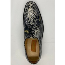 Adnan Shoes Baskı Yılan Derisi Kösele Erkek Ayakkabı