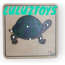 Luluztoys Montessori Kaplumbağa Ahşap Puzzle