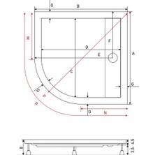 Shower 90X90 Drop Oval Monoblok Duş Teknesi (H:8 Cm)