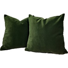 Arasta Design 2'li Kırlent Kılıfı, Düz Renk Kadife Kırlent Kılıfı, 43X43CM