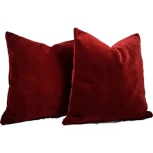 Arasta Design 2'li Kırlent Kılıfı, Düz Renk Kadife Kırlent Kılıfı, 43X43CM