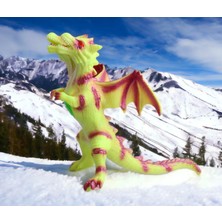 Elifeshop Gerçek Görünümlü Peluş Dolgulu Soft Silikon Kaplı Sesli Kükreyen 2 Başlı Ejderha Dinozor Oyuncak Dev