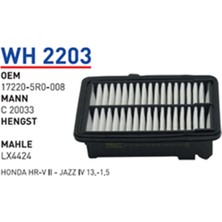Wunder WH2203 Honda Hr-V Iı-Jazz Iv 13,-1,5 Uyumlu Hava Filtresi