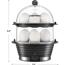 Chefman Elektrikli Yumurta Pişirici Kazan, Hızlı Yumurta Yapıcı ve Haşlama Makinesi, Buharlı Yiyecek ve Sebze Pişirici, Hızla 12 Yumurta Yapar, Sert Veya Yumuşak Haşlama
