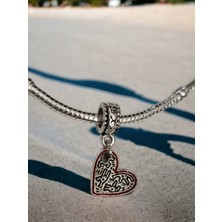 Stone Family Çelik Bileklik Uyumlu, Red Heart People Charm