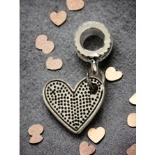 Stone Family Çelik Bileklik Uyumlu, Red Heart People Charm