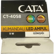 Cata CT-4058 9W 2700K (Sarı) Rgb Kumandalı LED Ampul E27 Duylu (4 Adet)