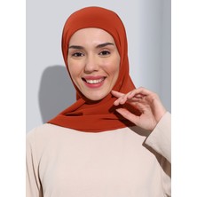 Ecardin ST103-BONELİ Şifon Oval Eşarp 32 Kiremit - Kiremit - Ecardin