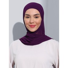 Ecardin ST103-BONELİ Şifon Oval Eşarp 19 Mor - Mor - Ecardin