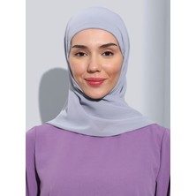 Ecardin ST103-BONELİ Şifon Oval Eşarp 28 Açık Gri - Açık Gri - Ecardin