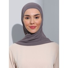 Ecardin ST103-BONELİ Şifon Oval Eşarp 64 Kül Gri - Gri- Ecardin