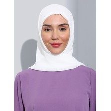 Ecardin ST111-HİJABLI Şifon Oval Eşarp 05 Krem - Krem - Ecardin