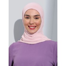 Ecardin ST103-BONELİ Şifon Oval Eşarp 56 Açık Pudra - Pudra - Ecardin
