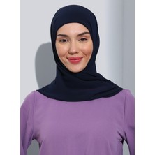 Ecardin ST111-HİJABLI Şifon Oval Eşarp 03 Lacivert - Lacivert - Ecardin
