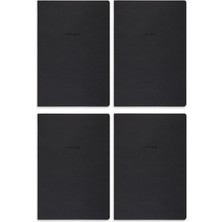 Matt Notebook A5 4'lü Defter Set Çizgisiz Terzi Dikiş Siyah