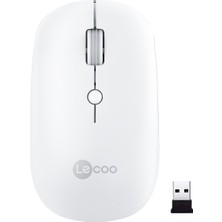 Lecoo  WS211 Dual Mod 2.4GHz WiFi + Bluetooth 1600DPI 6 Tuşlu Şarjlı Sessiz Kompakt Kablosuz Optik Mouse Beyaz