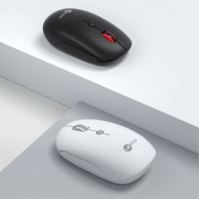 Lecoo  WS211 Dual Mod 2.4GHz WiFi + Bluetooth 1600DPI 6 Tuşlu Şarjlı Sessiz Kompakt Kablosuz Optik Mouse Beyaz