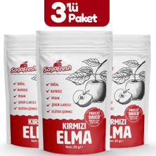 SagaFresh Dondurularak Kurutulmuş 3'lü Kırmızı Elma Dilimleri (3*25g)