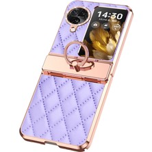 Xshop Oppo Find N3 Flip 5g Baskı Pu+Pc Telefon Kılıfı Rhinestone Ring Kickstand Elektraptaşlama Telefon Kapağı (Yurt Dışından)