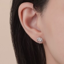 Babmu S999 Gümüş Çiçek Küpe, Şık ve Çok Yönlü (Yurt Dışından)