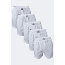 Malabadi Erkek Beyaz 5 Li Geniş Kalıp Büyük Beden %100 Pamuk Battal Boxer MB2400