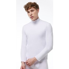 Malabadi Erkek Beyaz Uzun Kollu Yarım Balıkçı Yaka Modal Body 086