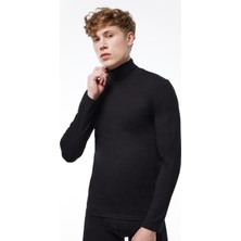 Malabadi Erkek Siyah Uzun Kollu Yarım Balıkçı Yaka Modal Body 086