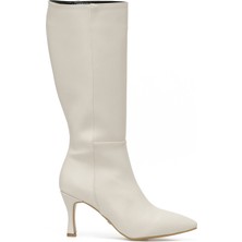 Nine West Novella 3pr Kırık Beyaz Kadın Topuklu Çizme