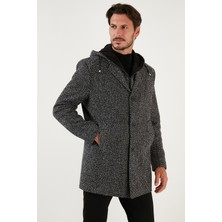 Buratti Çıkarılabilir Kapüşonlu Kırçıllı Slim Fit Kaşe Kaban Erkek KABAN 5841013