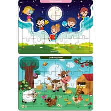 KutuTR Notpa Çocuklar Için Eğitici ve Öğretici Ahşap Renkli Puzzle 4lü Set 6
