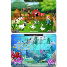 KutuTR Notpa Çocuklar Için Eğitici ve Öğretici Ahşap Renkli Puzzle 4lü Set 1