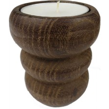 Hayaller Dükkanı 20 Adet Ağaç Kütük Tealight Mumluk Boğumlu Kahverengi Pk:1
