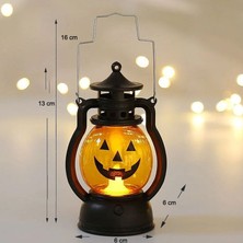 Pandoli Halloween Günışığı Renk Plastik Gaz Lambası Fener 13X6 cm 2 Adet