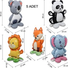Pandoli Şekilli Orman Hayvanları 3D Süpershape Folyo Balon 5 Adet Farklı Modellerde